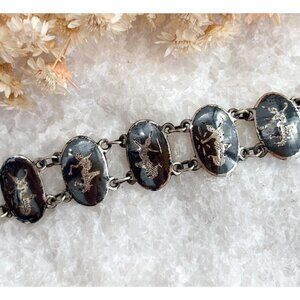 Siam Sterling Oval Panel (Nang Fa, Mekkala, Dancing Angel) 925 Vintage Bracelet